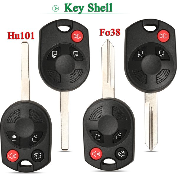 Jingyuqin 3/4 boutons coque de clé télécommande pour Ford Mercury Edge Expedition Flex Fusion Mustang Taurus Fob Hu101 Fo38