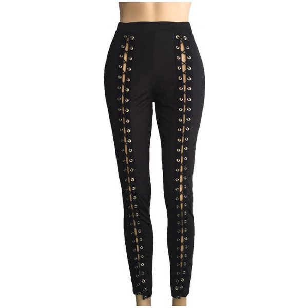 AfricRope-Leggings sexy noirs pour femmes, bretelles à bretelles, coupe couvertes, pantalon d'extérieur avec trous sur le devant, violet, rouge, grande taille, quatre