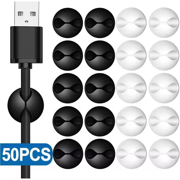 5/50Pcs Mini zwijacz kabli Organizer USB Klipsy do kabli ładujących Organizer na biurko Uchwyt na przewód Ochraniacze w domu Biuro Samochód