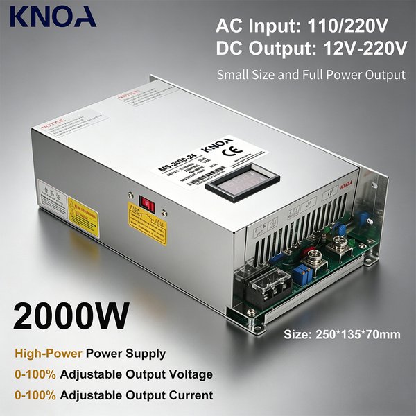 Regulowany zasilacz prądu stałego o mocy 2000 W, 0-12V 13.8V 15V 24V 36V 48V 60V 72V 80V 90V 100V 150V 200V AC 110V 220V, stabilizowany zasilacz