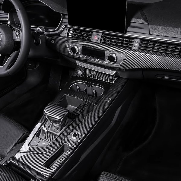 Carbon Faser Für Audi A4, A5 Innenleisten Panel Rahmen Schalthebel Kragen Konsole Dashboard Armlehne Dekoration Abdeckung Pad