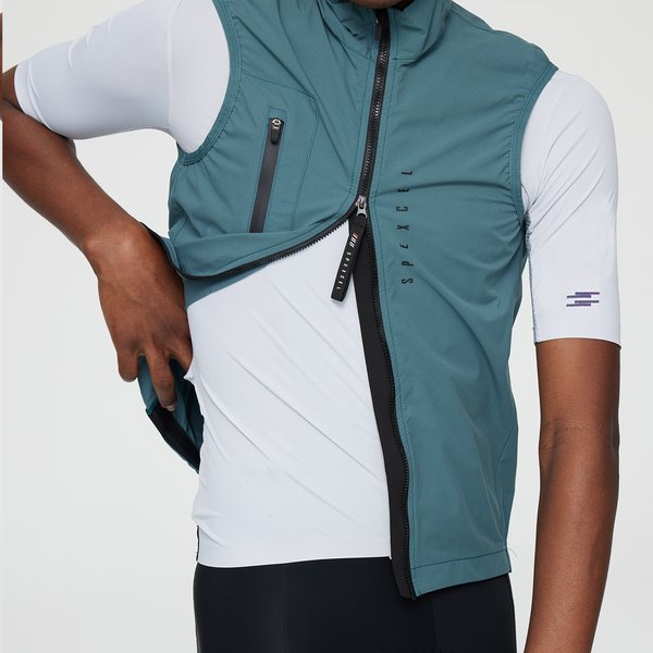 SPEXCEL Ganzjahres-Klassiker, leicht, winddicht, Fahrradweste, Herren-Windjacke, Stretchstoff mit Zwei-Wege-Reißverschluss