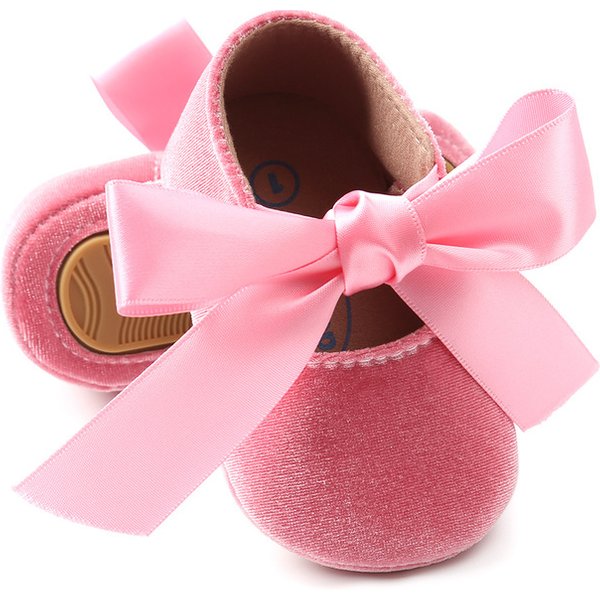 Neugeborene Baby Mädchen Schuhe Erste Wanderer PU Prinzessin Bowknot Band Kleid Schuhe Anti-slip Gummi Sohle Kleinkind Krippe Schuh mokassins