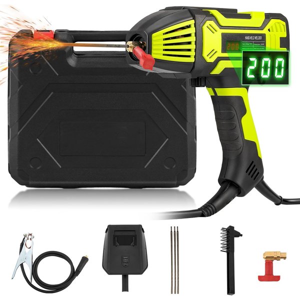 Tragbares MMA-ARC-Schweißgerät 20-200A IGBT Handheld-Inverter-Schweißmaschine mit Digitalanzeige 110V/220V Dual-Spannung Haushalts-DIY-Metall-Lichtbogenschweißwerkzeug