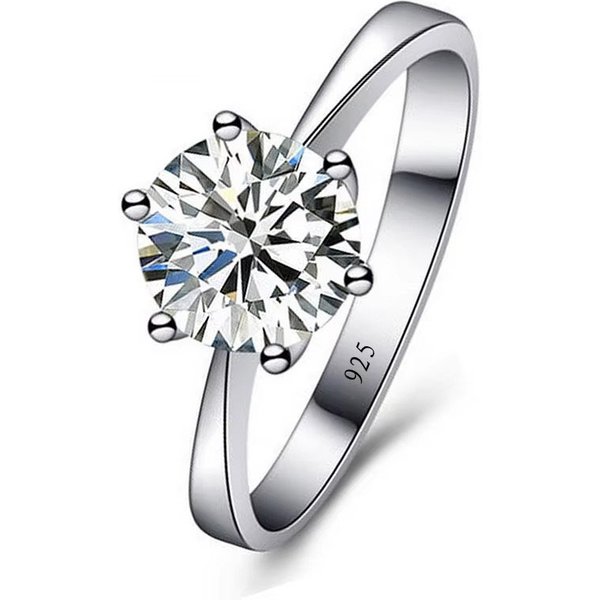 Feine Hochzeit Ringe für Männer Frauen Geschenk S925 Sterling Silber Österreichischen Kristall Engagement Vorschlag Ring Schmuck Bague Femme