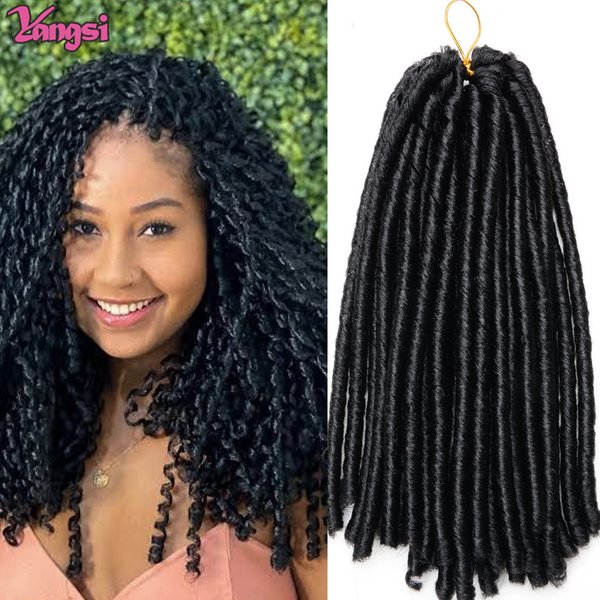 Full Star 14 pouces, 15 mèches, tresses au crochet, cheveux synthétiques à tresser, coiffures afro, fausses locks souples, couleur noir et marron
