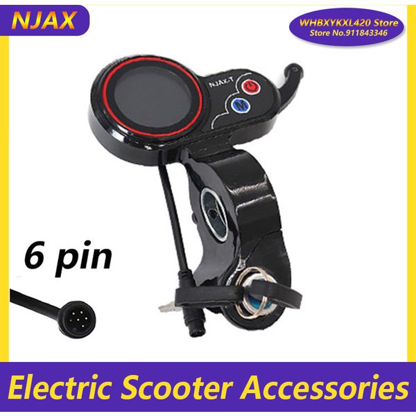 NJAX-T 48V 22A DC bürstenloser Controller mit Schlüssel-LCD-Display, Instrument und Gashebel für Elektroroller- und Fahrradzubehör