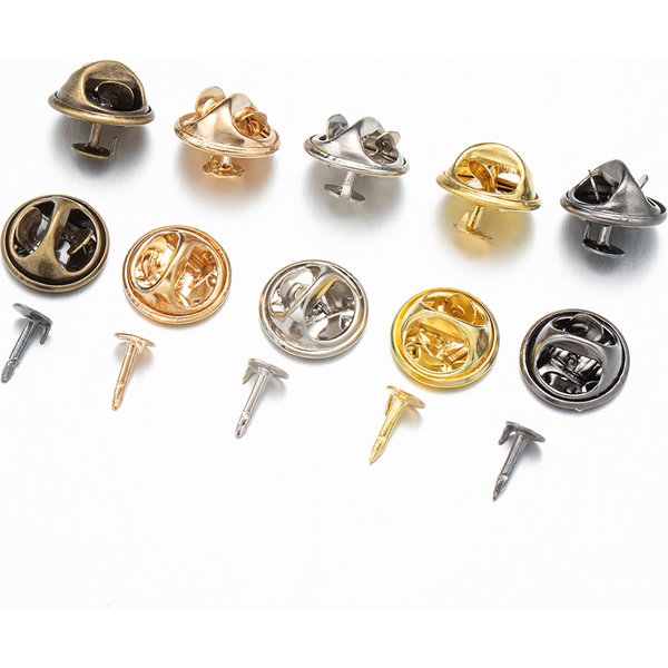 50pcs clou cravate punaise revers broche arrière embrayage disperser papillon fermoir presser rond pincement pince broche bijoux artisanat