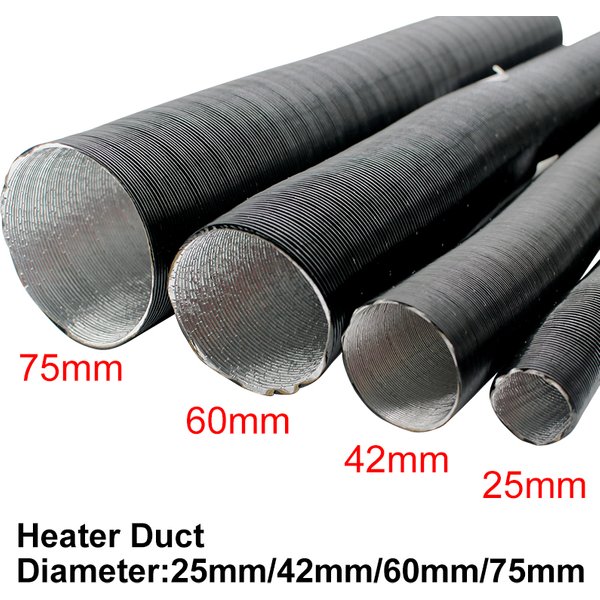 Tuyau de Conduite d'Air pour Chauffage de Stationnement Diesel, Diamètres 25mm, 42mm, 50mm, 60mm, 75mm, Longueurs 50-300cm, pour Voiture et Camping-car