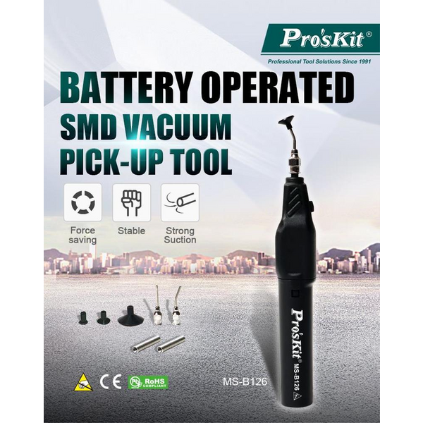Pro'sKit Proskit MS-B126 Präzisions-Vakuumspannfutter, antistatischer Saugstift für IC SMT-Chip, elektronische Teile, Linsenabsorbergerät
