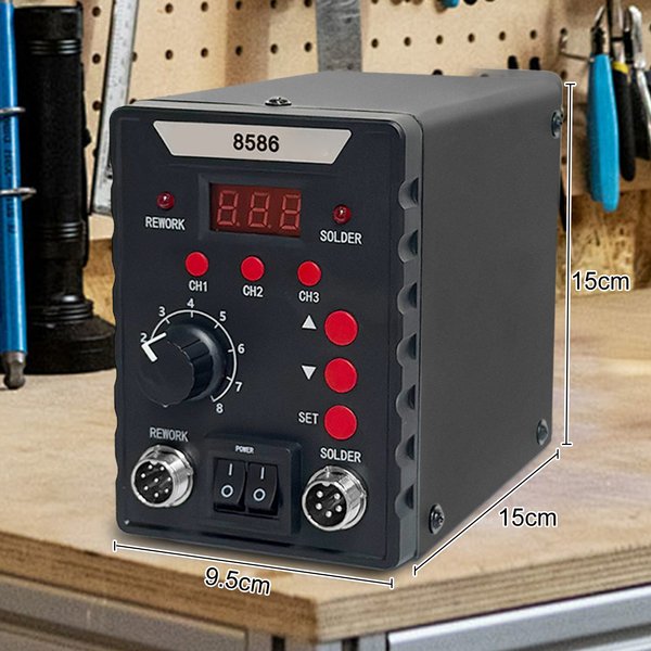 8586D Lötstation 2 IN 1 700W Heißluftpistole LCD Dual Digital Display Elektrischer Lötkolben SMD Schweiß- und Nacharbeitsstation