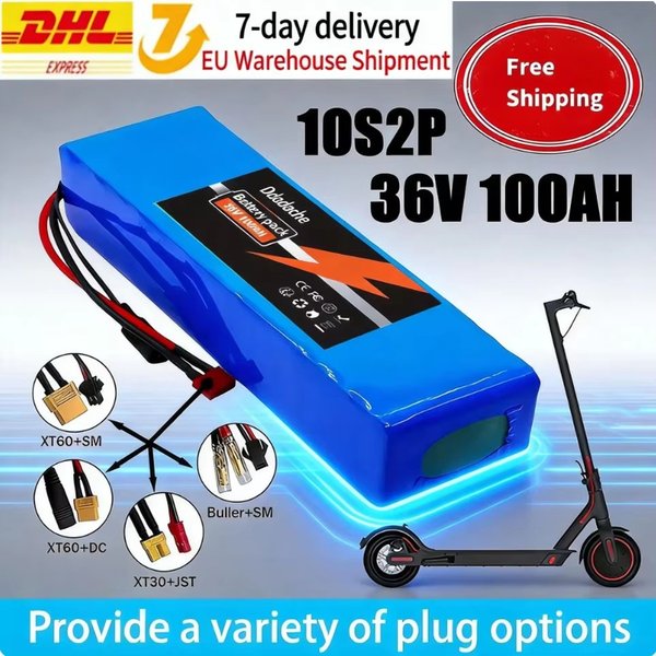 Hochwertige 36V 100000mAh 36V Lithium-Batterie mit großer Kapazität, 500W Leistung, 10s2p Akku, geeignet für Elektroroller und Balance Bikes.