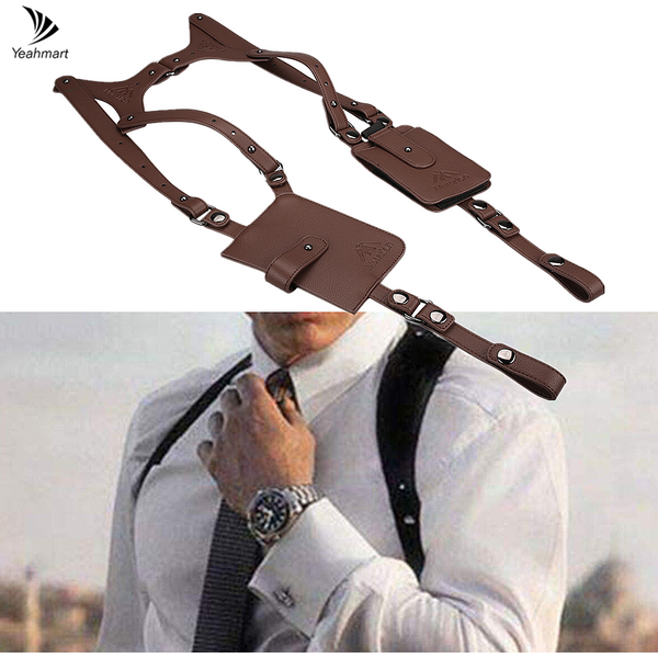 Portable Leather/Nylon Underarm Wallet Anti-Theft Hidden Holster For Phone Men Secret Agent Double Shoulder Wallet Bag Case