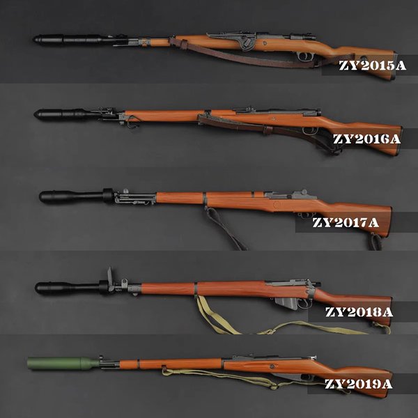 ZYTOYS ZY2015-ZY2019 1/6 Karabin Snajperski 98K Typ 99 M1 Garand NO.4 MKI M1891 Model Broni Rekwizyty do Scen z Żołnierzami Pasuje do Figur Akcji 12''