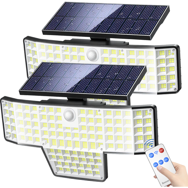 Lampa Solarna Uliczna 1/2 szt. Zewnętrzna 448LED z Czujnikiem Ruchu, Wodoodporna IP65, Super Jasna Lampa Oświetleniowa do Ogrodu