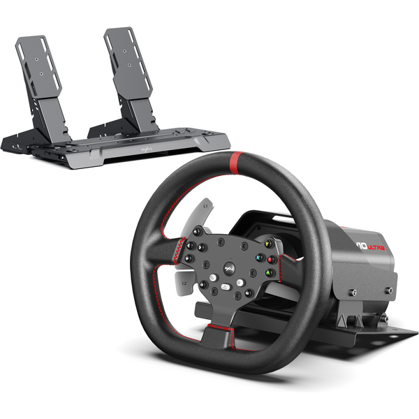 PXN V10 Ultra Direct Drive Lenkrad-Set, 3,2Nm Force-Feedback-Rennlenkrad mit Hall-Effekt-Pedalen, 4-Paddel-Design, APP-fähig für PC/PS4/Xbox
