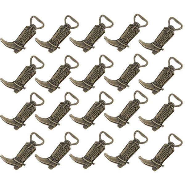 Lot de 20 ouvre-bouteilles en forme de bottes de cowboy A56K, ouvre-bouteilles vintage pour cadeaux de mariage, cadeaux de maria