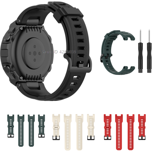 Bracelet de montre pour Xiaomi Amazfit t-rex Pro Bracelet de remplacement en Silicone souple pour Huami Amazfit Trex Bracelet de Sport Correa