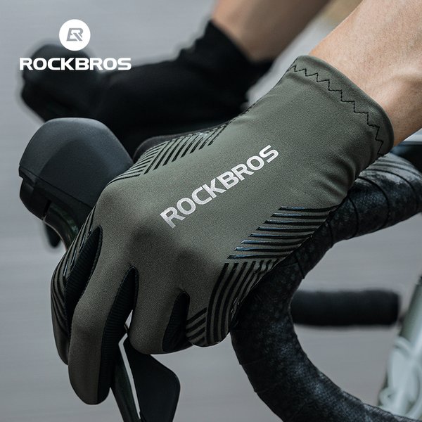 ROCKBROS – gants de cyclisme d'été respirants, antidérapants, pour vtt, vélo de route, écran tactile, doigt complet, pour moto, printemps