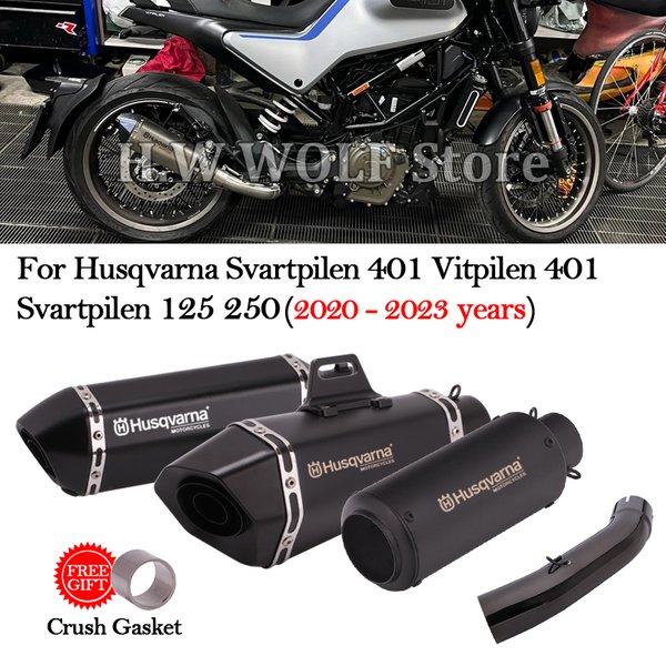 Tuyau de liaison intermédiaire pour silencieux d'échappement de moto noir à enfiler pour Husqvarna Svartpilen 401 Vitpilen 401 Svartpilen 125 2020 - 2023