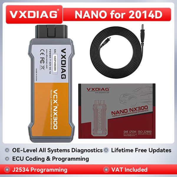 VXDIAG VCX NANO 2014D OBD2 Scanner NX300 Diagnosegerät Vollsystem-Diagnose J2534 Programmierung ECU-Codierung Komponententest