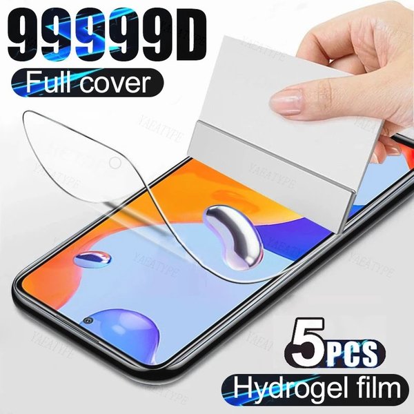 5PCS Safety Hydrogel Film For Xiaomi Redmi 12 12C Screen Protector Note 12T 11T 11R 12R 11SE 11E 11 Pro Plus Protective Film