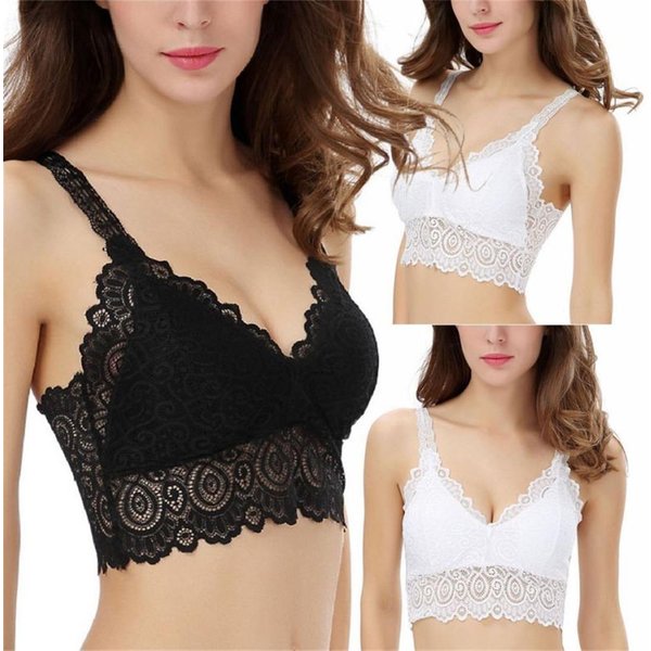 Soutien-gorge non rembourré en dentelle pour femme, col en V, dentelle au crochet, coton, précieux, sexy, caraco décontracté, bralette, bustier, été
