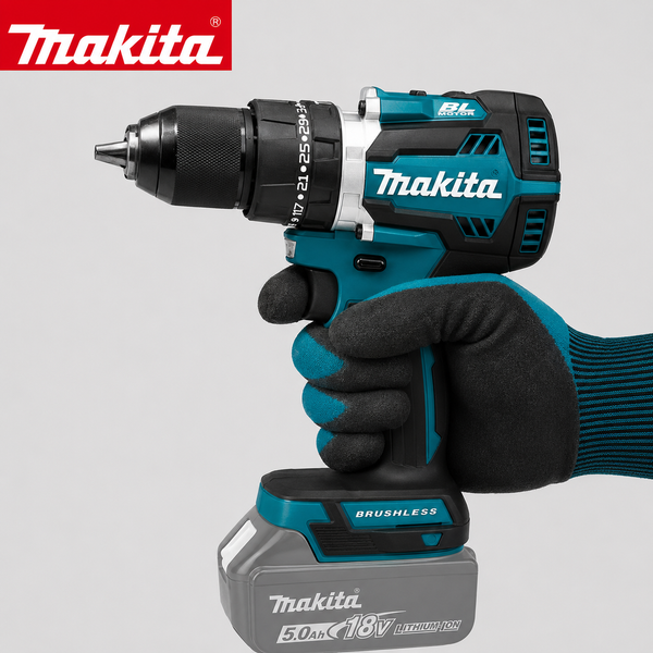 Makita 18V LXT ® Perceuse-visseuse à percussion sans fil compacte Lithium-Ion DDF487 13 mm, moteur sans balais, couple élevé, 1/2 pouce