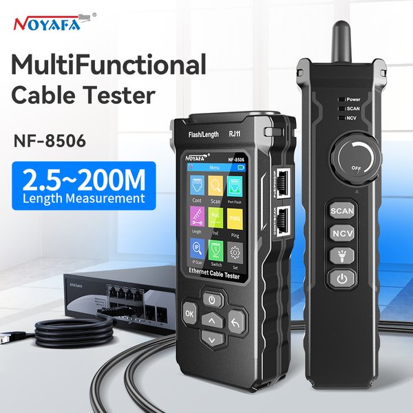 NOYAFA NF-8506 Ethernet-Kabeltester mit PING-Test/IP-Scan Netzwerkkabeltester RJ45 RJ11 Kabelverfolgungsgerät Netzwerkwerkzeuge