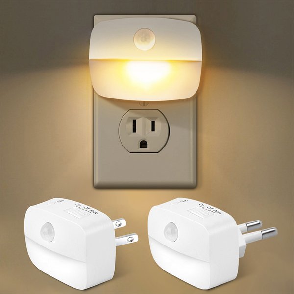 LED veilleuse capteur de mouvement ue US Plug lampe veilleuses pour enfants chambre décoration couloir escaliers WC chevet lampe de nuit