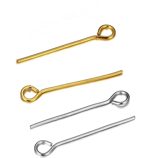 100 Stück Edelstahl 20 mm Loch Flachkopfnadeln für Perlenarmband Ohrringe Halskette DIY