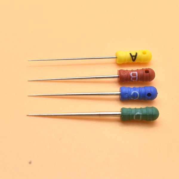 4 pièces de limes endodontiques en acier inoxydable pour canaux radiculaires, écarteurs de doigts dentaires, pour le nettoyage des racines