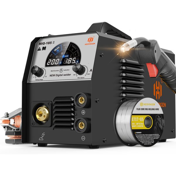 HZXVOGEN MIG185II 5-in-1 Halbautomatische MIG-Schweißmaschine Stick/MMA/ARC Gas/Gaslos MIG Lift TIG Multifunktions-Inverter-Schweißgerät 220V