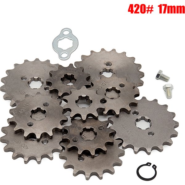 420 # 17mm 10 11 12 13 14 15 16 17 18 19T dents pignon de moteur avant pour Dirt Pit Monkey Dax vélo Go Kart ATV Quad moto