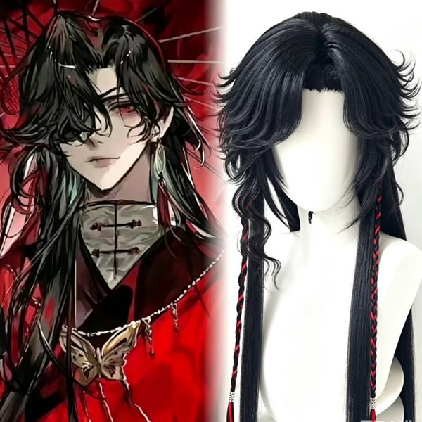 Perruque de style Hua Cheng Tian Guan Ci Fu Cos perruque personnalisée officiels du paradis bénédiction Xie Lian Cosplay perruque synthétique résistante à la chaleur
