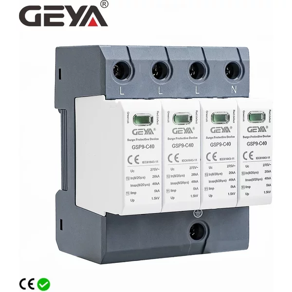 Geya gsp9 4-poliger Überspannung schutz 20ka-40ka spd ac275v ac385v 400v 440v spd Haus Überspannung schutz 3p n din Schiene