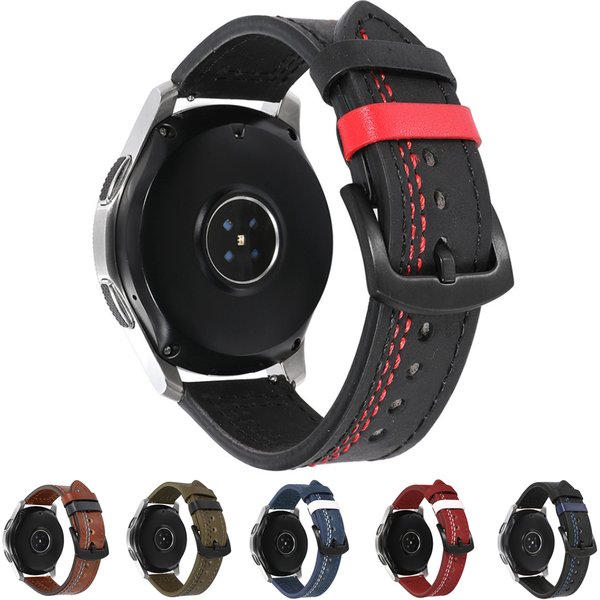20mm 22mm Uhrenarmband pour Samsung Galaxy Watch 42mm 46mm Klassisches Echtlederarmband Ersatzarmband pour Huawei Watch GT