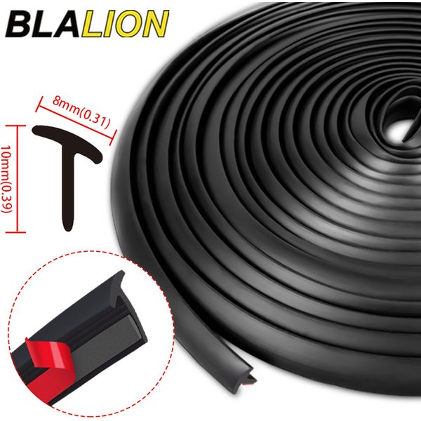 BLALION 2/5/10M bande d'étanchéité en caoutchouc de voiture inclinée en forme de T joint automatique coupe-froid bord garniture voiture pare-chocs garde-boue évasé arch scellants