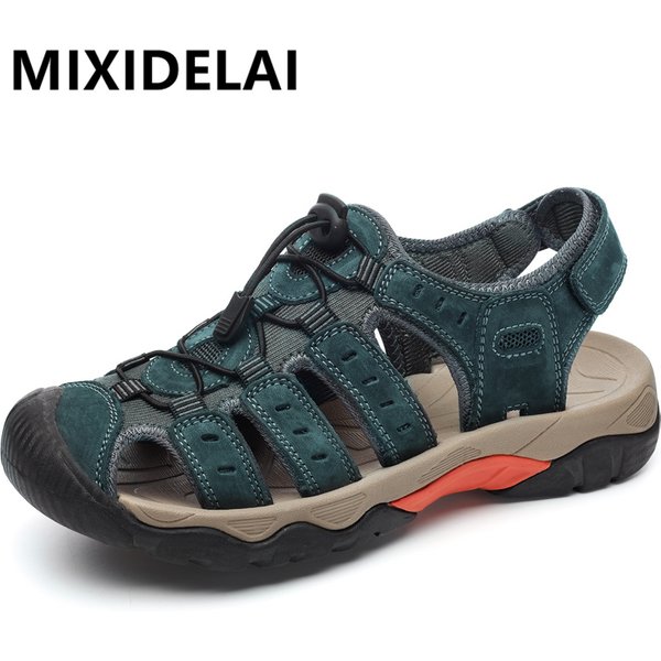 New Men's Sandals Soft Genuine Leather Sandals Shoes Men Large Size Outdoor Summer Shoes Comfort Beach Sandals Roman Men Shoes
