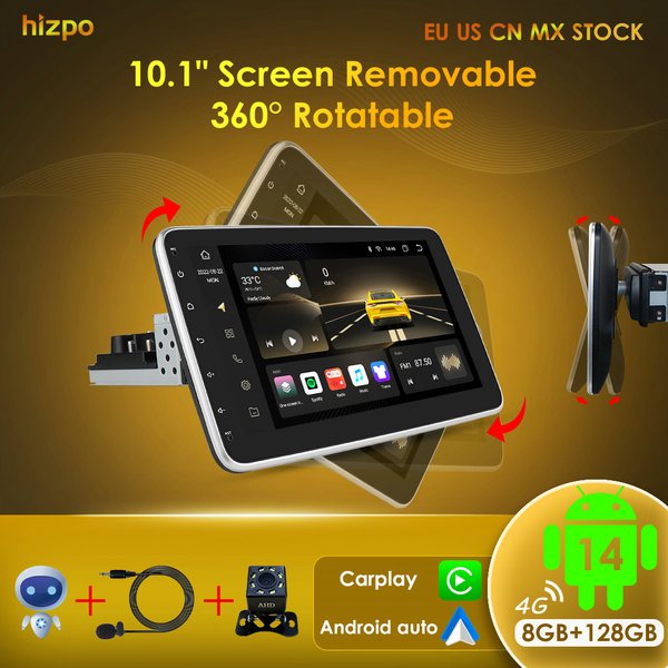 Hizpo 10,1 "Universal CarPlay Android Auto Radio Für VW Volkswagen Fiat Renault Nissan Hyundai 4G Auto Multimedia Autoradio 1 Din