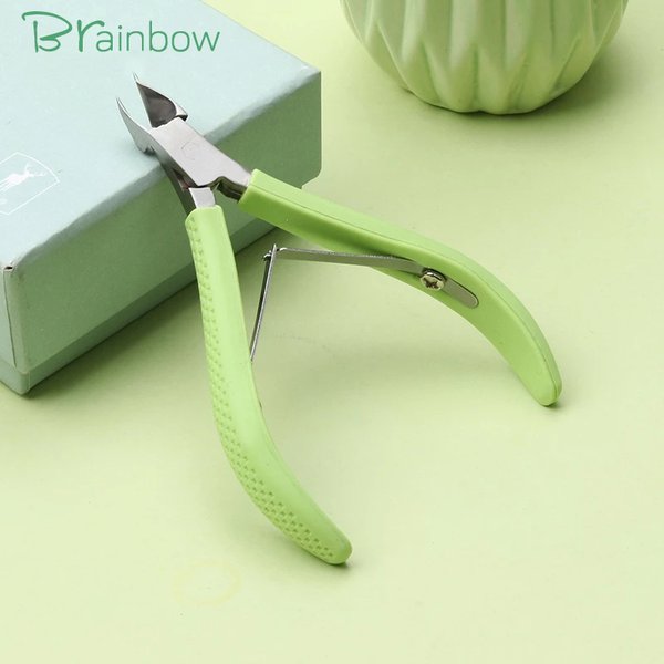 Brainbow 1pc ciseaux à cuticules en acier inoxydable ongle ongle manucure ciseaux coupe-ongles coupe-ongles outil de pédicure