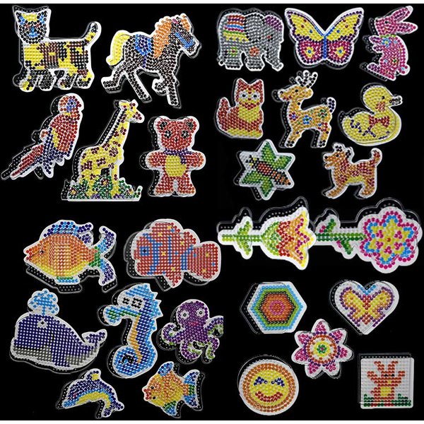 Sicherung Pixel Art Puzzle Stecktafeln Muster Vorlagen Bügelpapier Weiße Kunststoffpinzette für 5 mm Hama-Perlen 3D-Spielzeug Kinder Geschenk