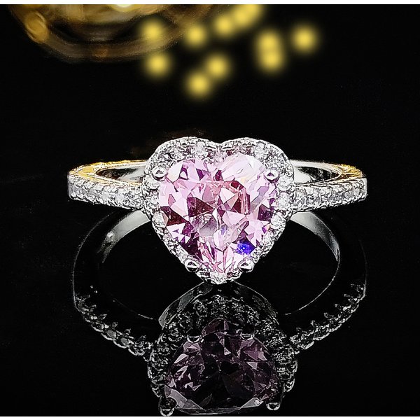 Bague mignonne couleur argent rose, Anel Aneis CZ, fleur pour femmes, bijoux de fiançailles de mariage pur, R1707-rose