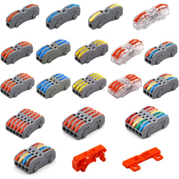 30 pièces Mini connecteur de fil 2 3 4 5 broches borniers d'épissure Led bande éclairage électrique connecteurs rapides Rail Conector Base