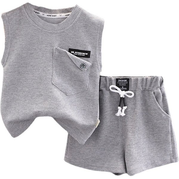 Vêtements d'été pour bébés filles et garçons, gilet et short, 2 pièces/ensembles, tenues pour nourrissons, Costume de sport décontracté, survêtements pour enfants, nouvelle collection