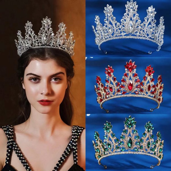 Diadèmes vintage européens pour mariées, couronnes en cristal de biscuits Quinceanera, bijoux de patients, accessoires de cheveux de mariage, reconstitution historique