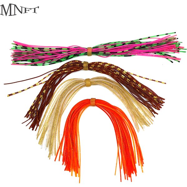 MNFT 13 cm 12 paquets de jupes en Silicone barrées jambes perle flocon bricolage appât calmar fil de caoutchouc fil appât pour mouche attachant des matériaux