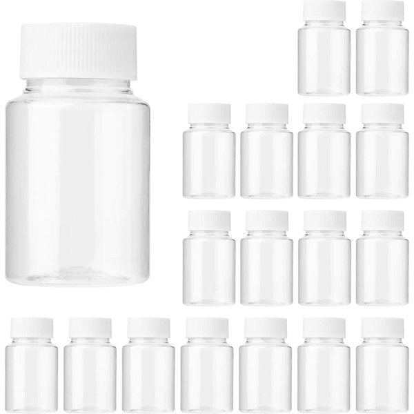 10Pcs 15ml/20ml/30ml/50ml/100ml Refillable Seal Bottles Vials Reagent Store Container Plastic Screw Cap