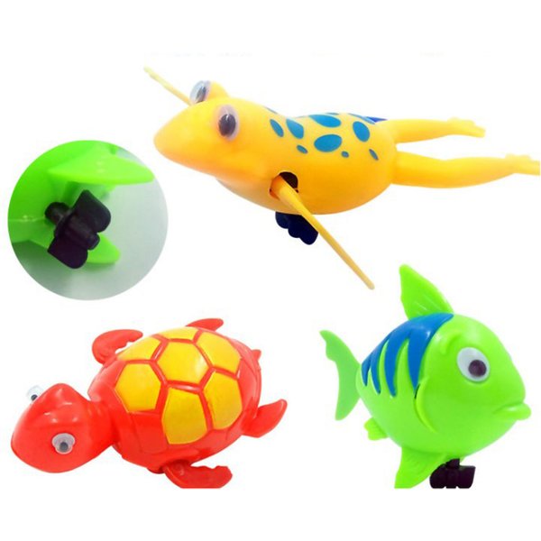 New Chain Up Bathing Toy Clockwork Swimming Turtle Clown Fish Chain Up Swimming Frog Clockwork Toy