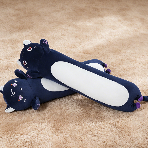 2-teiliges Genshin-Katzen-Plüschkissen, 35 Zoll weiches, gefülltes Umarmungskissen, niedliche Anime-Puppe als Geburtstagsgeschenk für Kinder